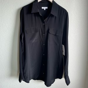Equipment Slim Signature Button Up Long-Sleeve Silk Shirt
